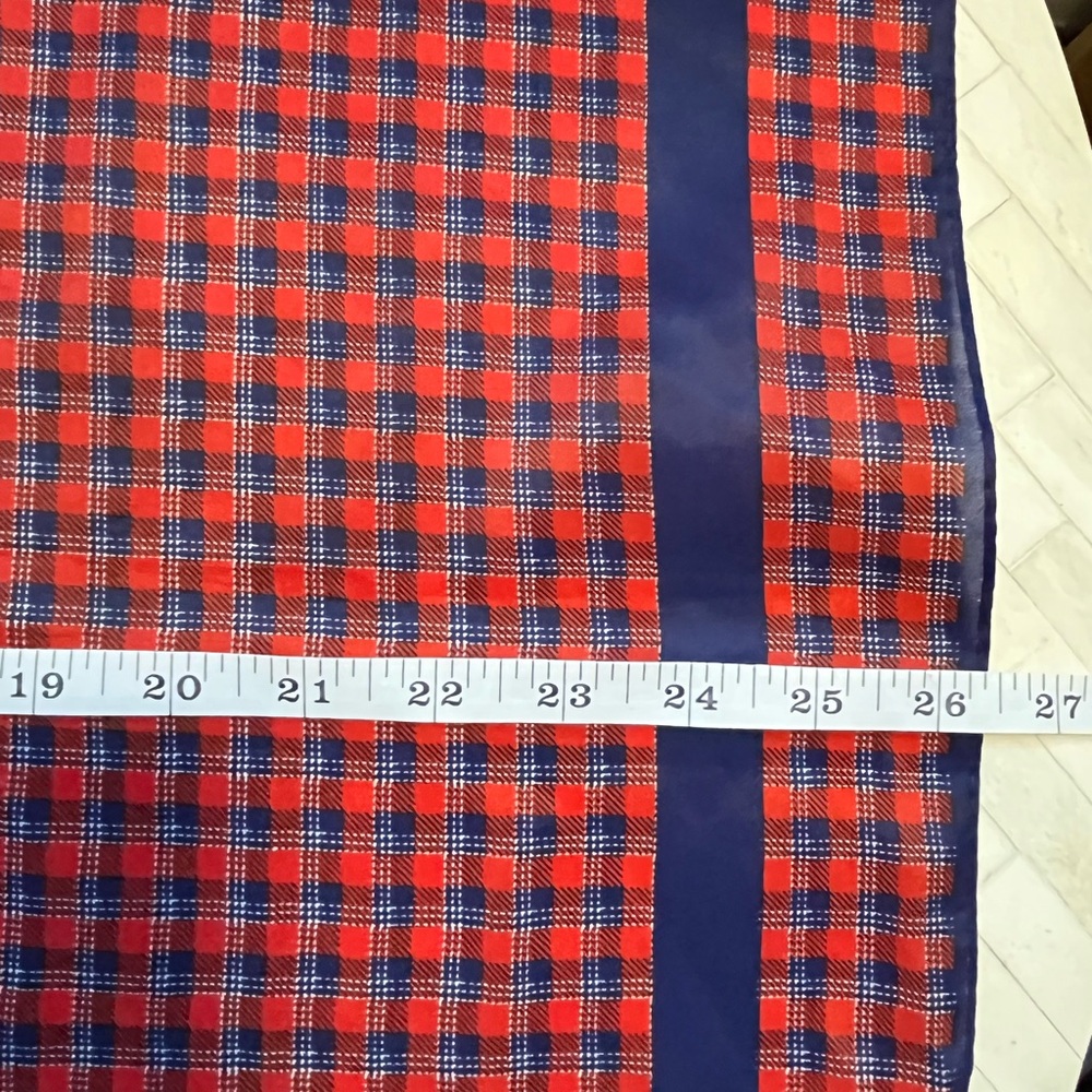 Robinson Golluber Large Red and Blue Plaid Scarf - Picture 7 of 8